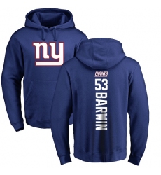 NFL Nike New York Giants #53 Connor Barwin Royal Blue Backer Pullover Hoodie