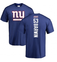 NFL Nike New York Giants #53 Connor Barwin Royal Blue Backer T-Shirt