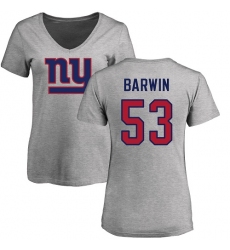 NFL Women's Nike New York Giants #53 Connor Barwin Ash Name & Number Logo T-Shirt