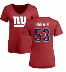NFL Women's Nike New York Giants #53 Connor Barwin Red Name & Number Logo T-Shirt