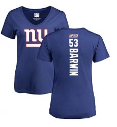 NFL Women's Nike New York Giants #53 Connor Barwin Royal Blue Backer T-Shirt