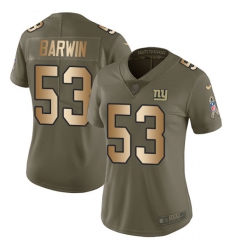 Women's Nike New York Giants #53 Connor Barwin Limited Olive Gold 2017 Salute to Service NFL Jersey