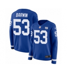 Women's Nike New York Giants #53 Connor Barwin Limited Royal Blue Therma Long Sleeve NFL Jersey