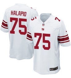 Men's Nike New York Giants #75 Jon Halapio Game White NFL Jersey