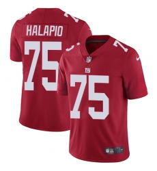 Men's Nike New York Giants #75 Jon Halapio Red Alternate Vapor Untouchable Limited Player NFL Jersey