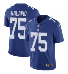 Men's Nike New York Giants #75 Jon Halapio Royal Blue Team Color Vapor Untouchable Limited Player NFL Jersey