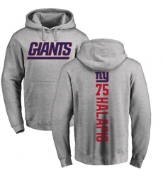 NFL Nike New York Giants #75 Jon Halapio Ash Backer Pullover Hoodie