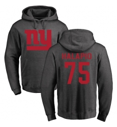 NFL Nike New York Giants #75 Jon Halapio Ash One Color Pullover Hoodie
