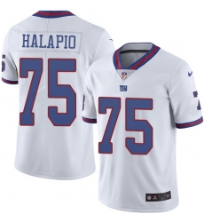 Youth Nike New York Giants #75 Jon Halapio Limited White Rush Vapor Untouchable NFL Jersey