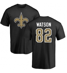 NFL Nike New Orleans Saints #82 Benjamin Watson Black Name & Number Logo T-Shirt