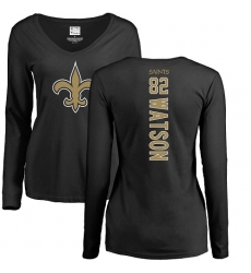 NFL Women's Nike New Orleans Saints #82 Benjamin Watson Black Backer Slim Fit Long Sleeve T-Shirt