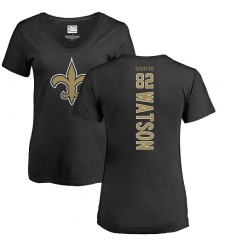 NFL Women's Nike New Orleans Saints #82 Benjamin Watson Black Backer Slim Fit T-Shirt