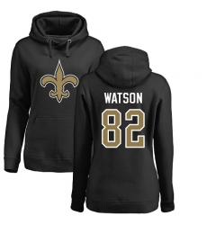 NFL Women's Nike New Orleans Saints #82 Benjamin Watson Black Name & Number Logo Pullover Hoodie