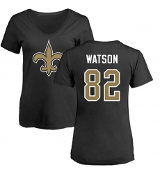 NFL Women's Nike New Orleans Saints #82 Benjamin Watson Black Name & Number Logo Slim Fit T-Shirt