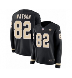 Women's Nike New Orleans Saints #82 Benjamin Watson Limited Black Therma Long Sleeve NFL Jersey