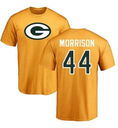 NFL Nike Green Bay Packers #44 Antonio Morrison Gold Name & Number Logo T-Shirt