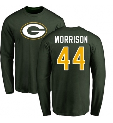 NFL Nike Green Bay Packers #44 Antonio Morrison Green Name & Number Logo Long Sleeve T-Shirt