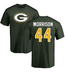 NFL Nike Green Bay Packers #44 Antonio Morrison Green Name & Number Logo T-Shirt