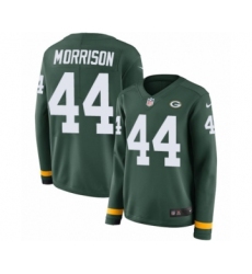 Women's Nike Green Bay Packers #44 Antonio Morrison Limited Green Therma Long Sleeve NFL Jersey