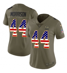 Women's Nike Green Bay Packers #44 Antonio Morrison Limited Olive USA Flag 2017 Salute to Service NFL Jersey
