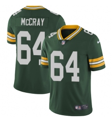 Men's Nike Green Bay Packers #64 Justin McCray Green Team Color Vapor Untouchable Limited Player NFL Jersey