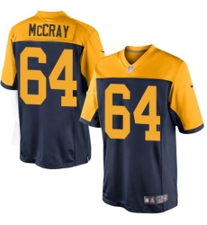 Men's Nike Green Bay Packers #64 Justin McCray Limited Navy Blue Alternate NFL Jersey
