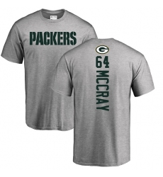 NFL Nike Green Bay Packers #64 Justin McCray Ash Backer T-Shirt