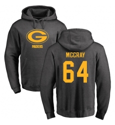 NFL Nike Green Bay Packers #64 Justin McCray Ash One Color Pullover Hoodie