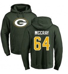 NFL Nike Green Bay Packers #64 Justin McCray Green Name & Number Logo Pullover Hoodie