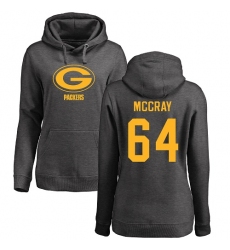 NFL Women's Nike Green Bay Packers #64 Justin McCray Ash One Color Pullover Hoodie