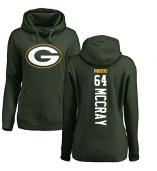 NFL Women's Nike Green Bay Packers #64 Justin McCray Green Backer Hoodie