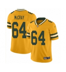 Youth Green Bay Packers #64 Justin McCray Limited Gold Inverted Legend Football Jersey