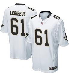Men's Nike New Orleans Saints #61 Josh LeRibeus Game White NFL Jersey