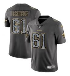 Men's Nike New Orleans Saints #61 Josh LeRibeus Gray Static Vapor Untouchable Limited NFL Jersey