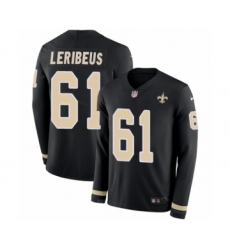 Men's Nike New Orleans Saints #61 Josh LeRibeus Limited Black Therma Long Sleeve NFL Jersey