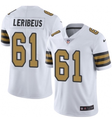 Men's Nike New Orleans Saints #61 Josh LeRibeus Limited White Rush Vapor Untouchable NFL Jersey