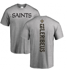 NFL Nike New Orleans Saints #61 Josh LeRibeus Ash Backer T-Shirt