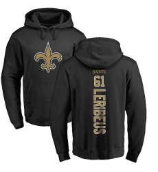 NFL Nike New Orleans Saints #61 Josh LeRibeus Black Backer Pullover Hoodie