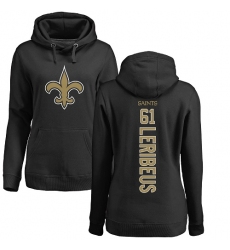 NFL Women's Nike New Orleans Saints #61 Josh LeRibeus Black Backer Pullover Hoodie