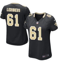 Women's Nike New Orleans Saints #61 Josh LeRibeus Game Black Team Color NFL Jersey
