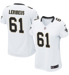 Women's Nike New Orleans Saints #61 Josh LeRibeus Game White NFL Jersey