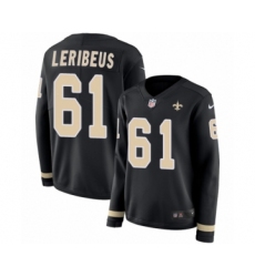 Women's Nike New Orleans Saints #61 Josh LeRibeus Limited Black Therma Long Sleeve NFL Jersey