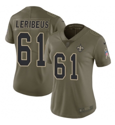 Women's Nike New Orleans Saints #61 Josh LeRibeus Limited Olive 2017 Salute to Service NFL Jersey