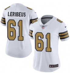 Women's Nike New Orleans Saints #61 Josh LeRibeus Limited White Rush Vapor Untouchable NFL Jer