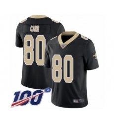 Men's New Orleans Saints #80 Austin Carr Black Team Color Vapor Untouchable Limited Player 100th Season Football Jersey