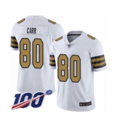 Men's New Orleans Saints #80 Austin Carr Limited White Rush Vapor Untouchable 100th Season Football Jersey