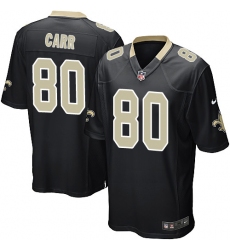 Men's Nike New Orleans Saints #80 Austin Carr Game Black Team Color NFL Jersey