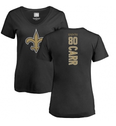 NFL Women's Nike New Orleans Saints #80 Austin Carr Black Backer Slim Fit T-Shirt
