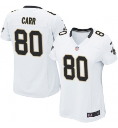 Women's Nike New Orleans Saints #80 Austin Carr Game White NFL Jersey