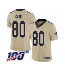 Youth New Orleans Saints #80 Austin Carr Limited Gold Inverted Legend 100th Season Football Jersey